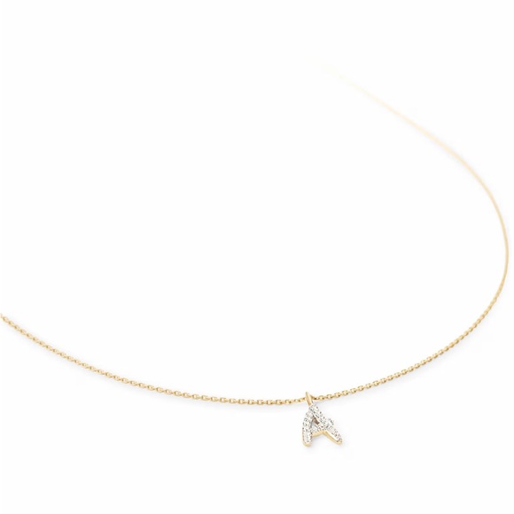 Kendra Scott Diamond Letter A Pendant Necklace in 14k Yellow Gold - Picture 3 of 6